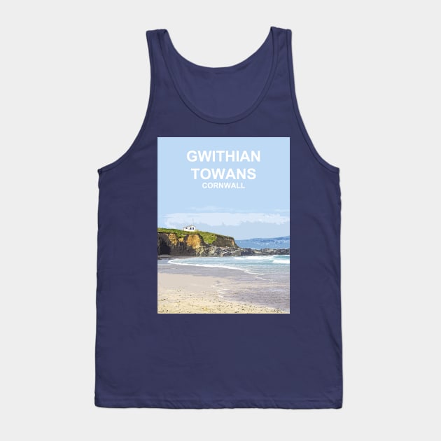 Gwithian Cornwall. Hayle Godrevy. Cornish gift. Travel poster Tank Top by BarbaraGlebska